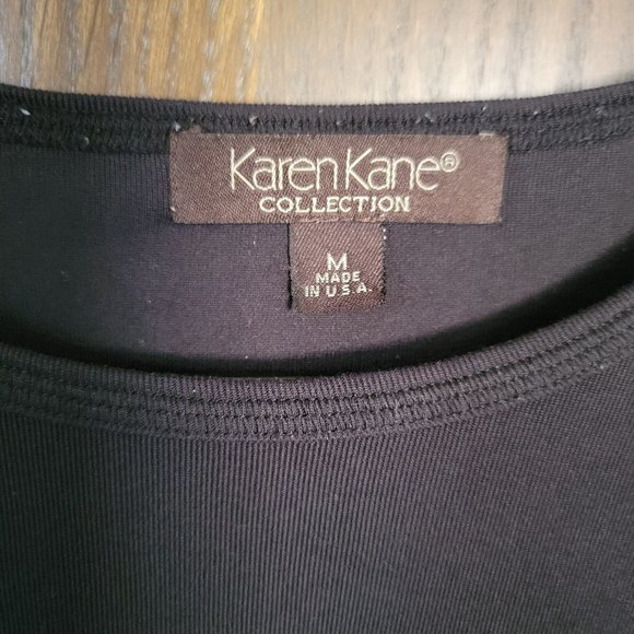 Karen Kane Basic  Black Short Sleeve Black Tee Shirt Size Medium - Picture 4 of 9